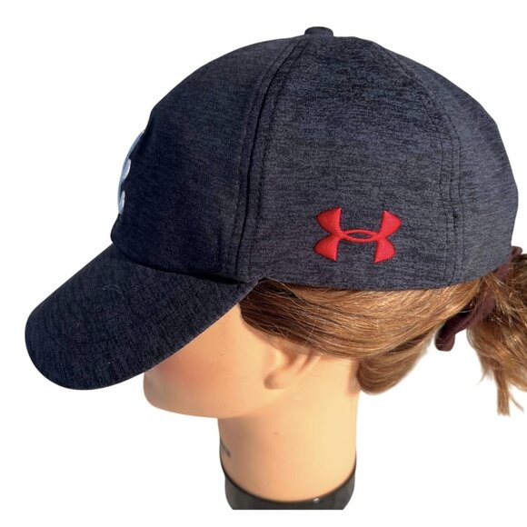 Atlanta Braves Womens Hat Cap Strap Back Adjustable Baseball Under Armour Script - Picture 2 of 5